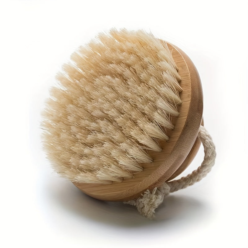 Brosse de Bain en Poils Naturels avec Manche en Bois