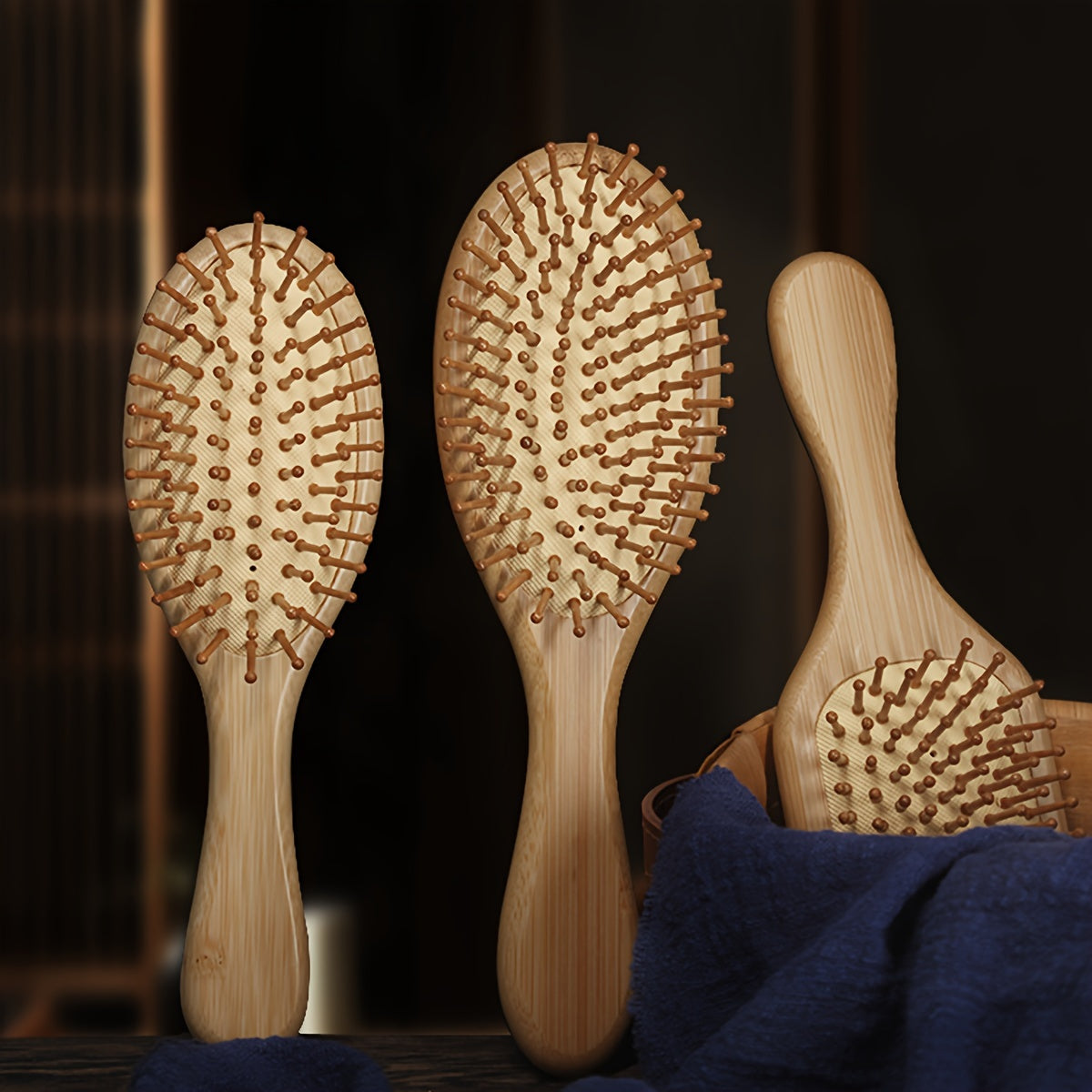 Brosse en Bambou pour Tous Types de Cheveux