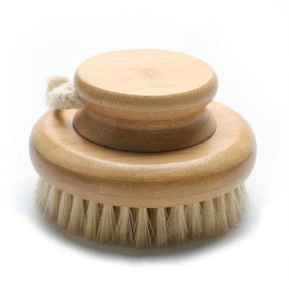 Brosse de Bain en Poils Naturels avec Manche en Bois