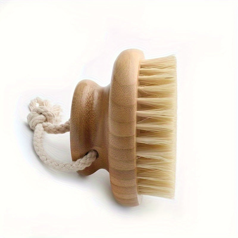 Brosse de Bain en Poils Naturels avec Manche en Bois